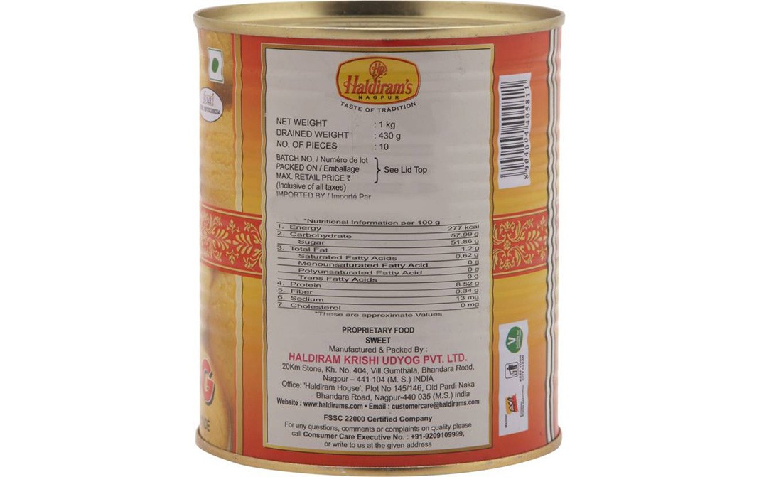 Haldiram's Nagpur Rajbhog    Tin  1 kilogram
